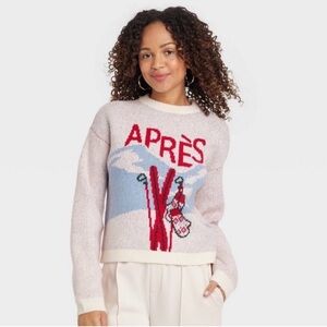 Target Women's Crew Neck Sweater - Red and Blue Design